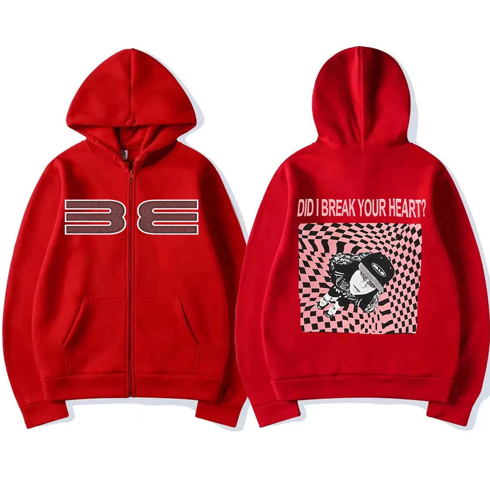 Hit Me Hard and Soft DID I BERAK YOUR HEART? Zipper Hoodie
