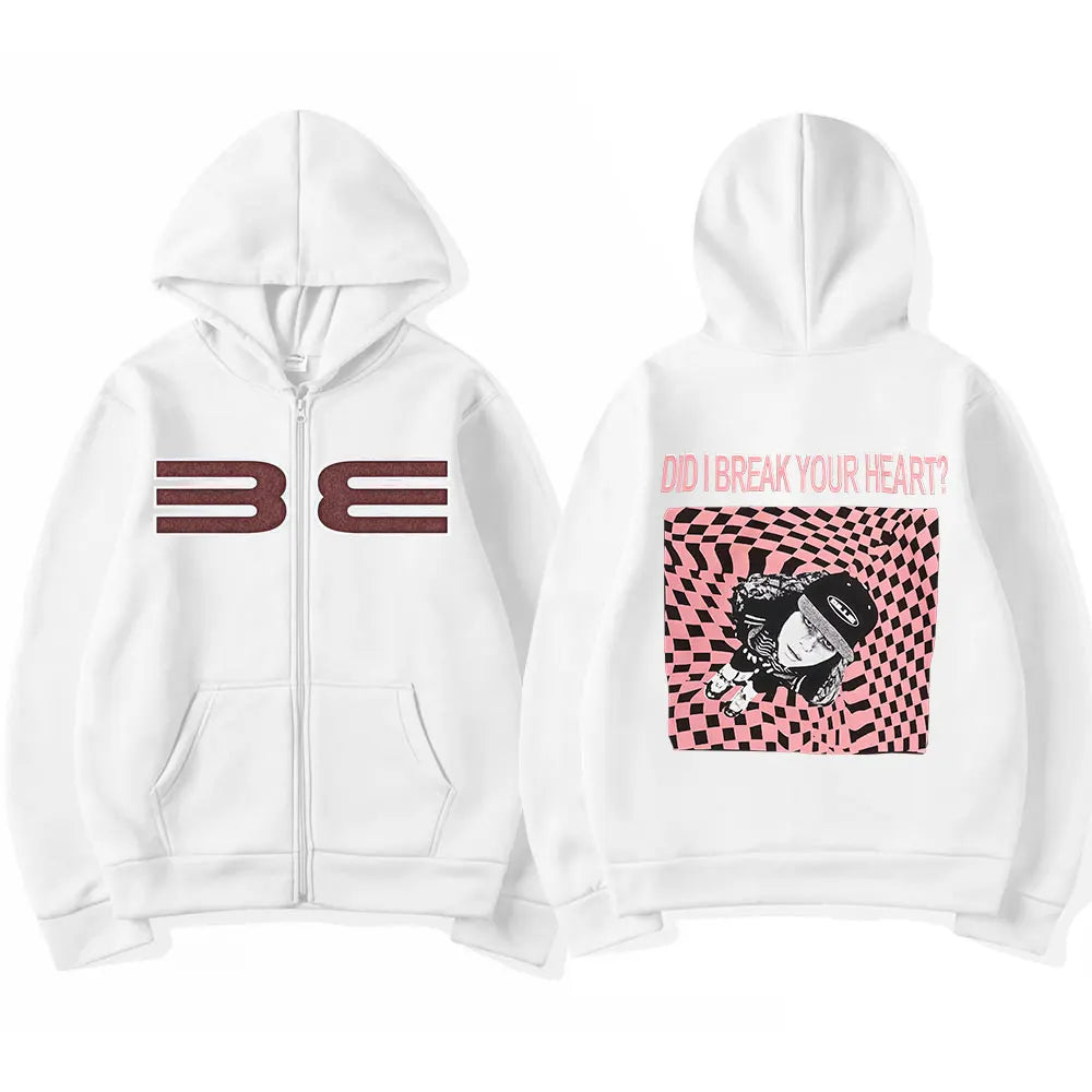 Hit Me Hard and Soft DID I BERAK YOUR HEART? Zipper Hoodie